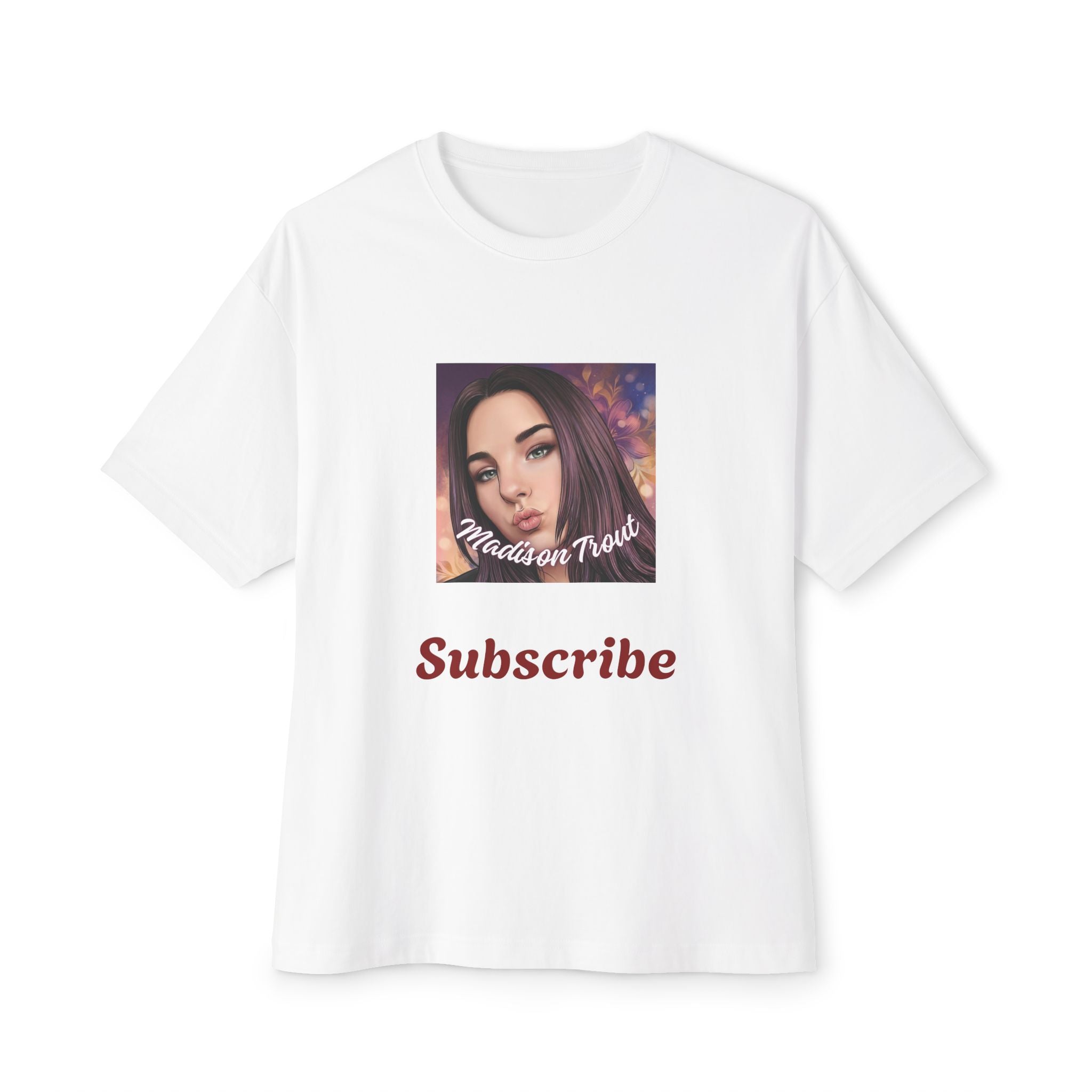 Graphic Tee — 'Subscribe' Portrait Design, Influencer Aesthetic