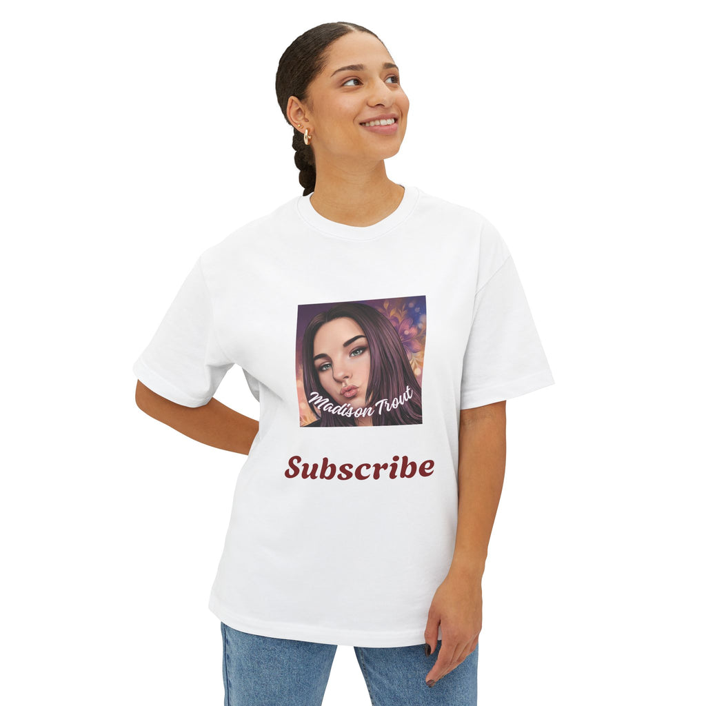 Graphic Tee — 'Subscribe' Portrait Design, Influencer Aesthetic