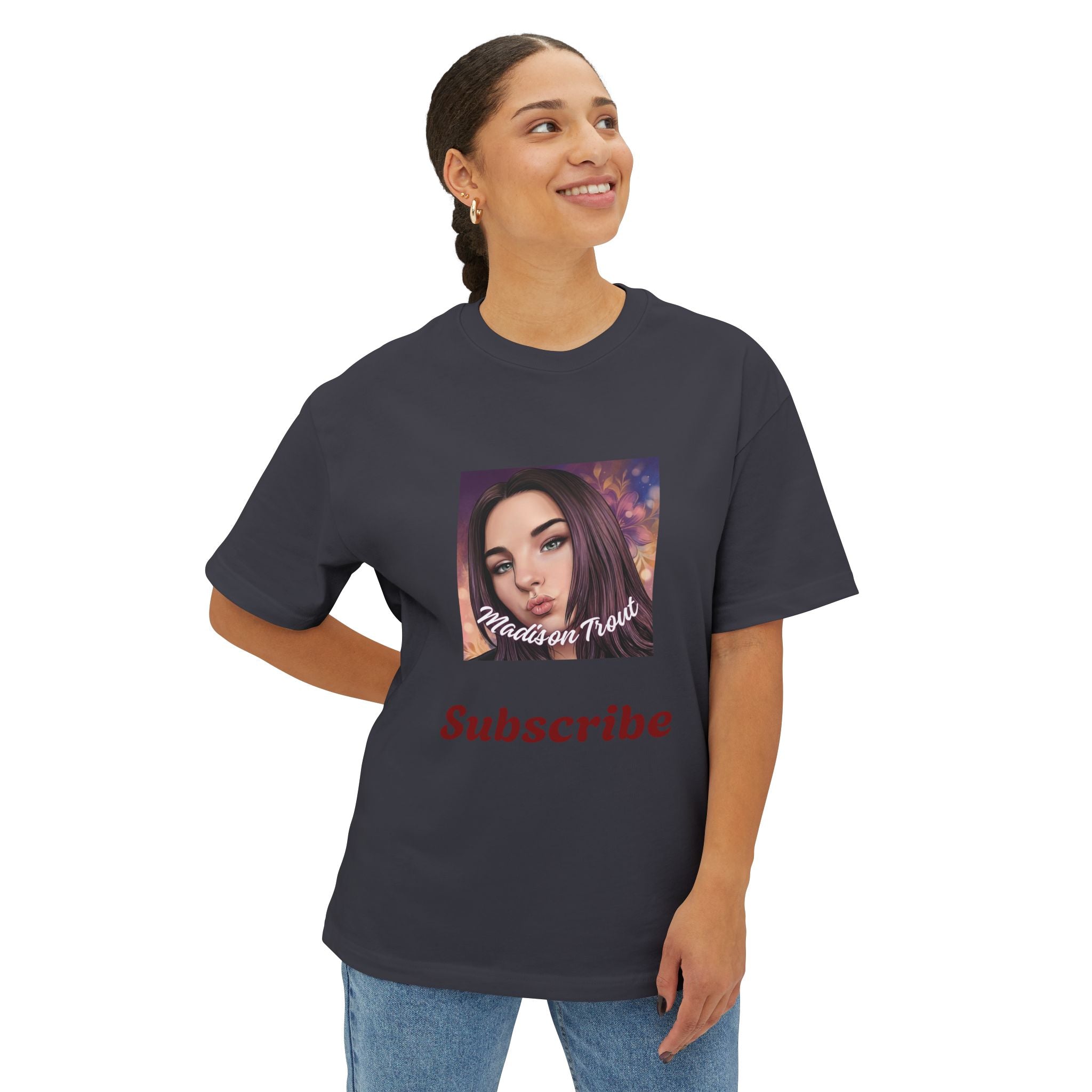 Graphic Tee — 'Subscribe' Portrait Design, Influencer Aesthetic