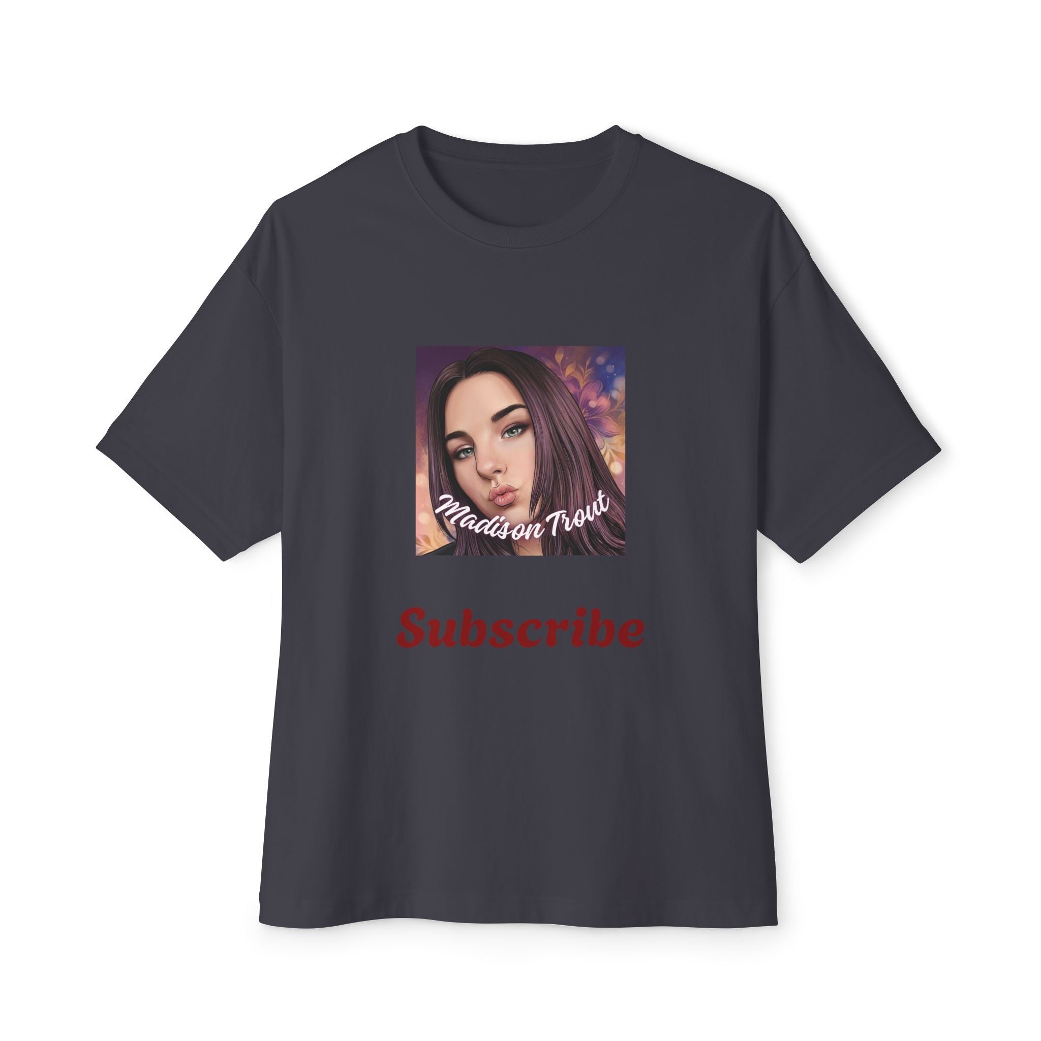 Graphic Tee — 'Subscribe' Portrait Design, Influencer Aesthetic